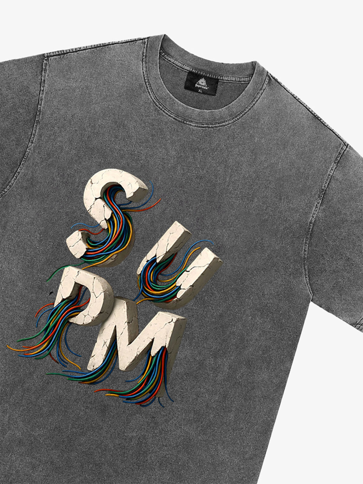 SPMD Letter Cable Graphic T-Shirt