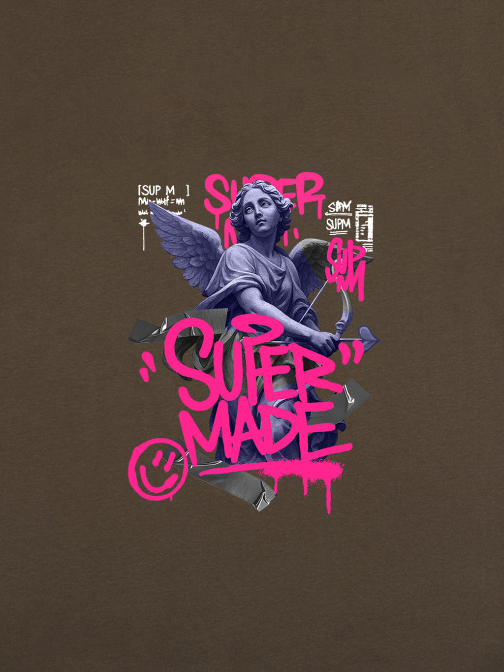 Street Pink Lucky Angel Graphic Design T-Shirt