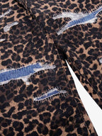 Bold Leopard Print Distressed Wide-Leg Jeans