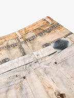 Vintage High Street Mud-Dyed Distressed Baggy Jeans