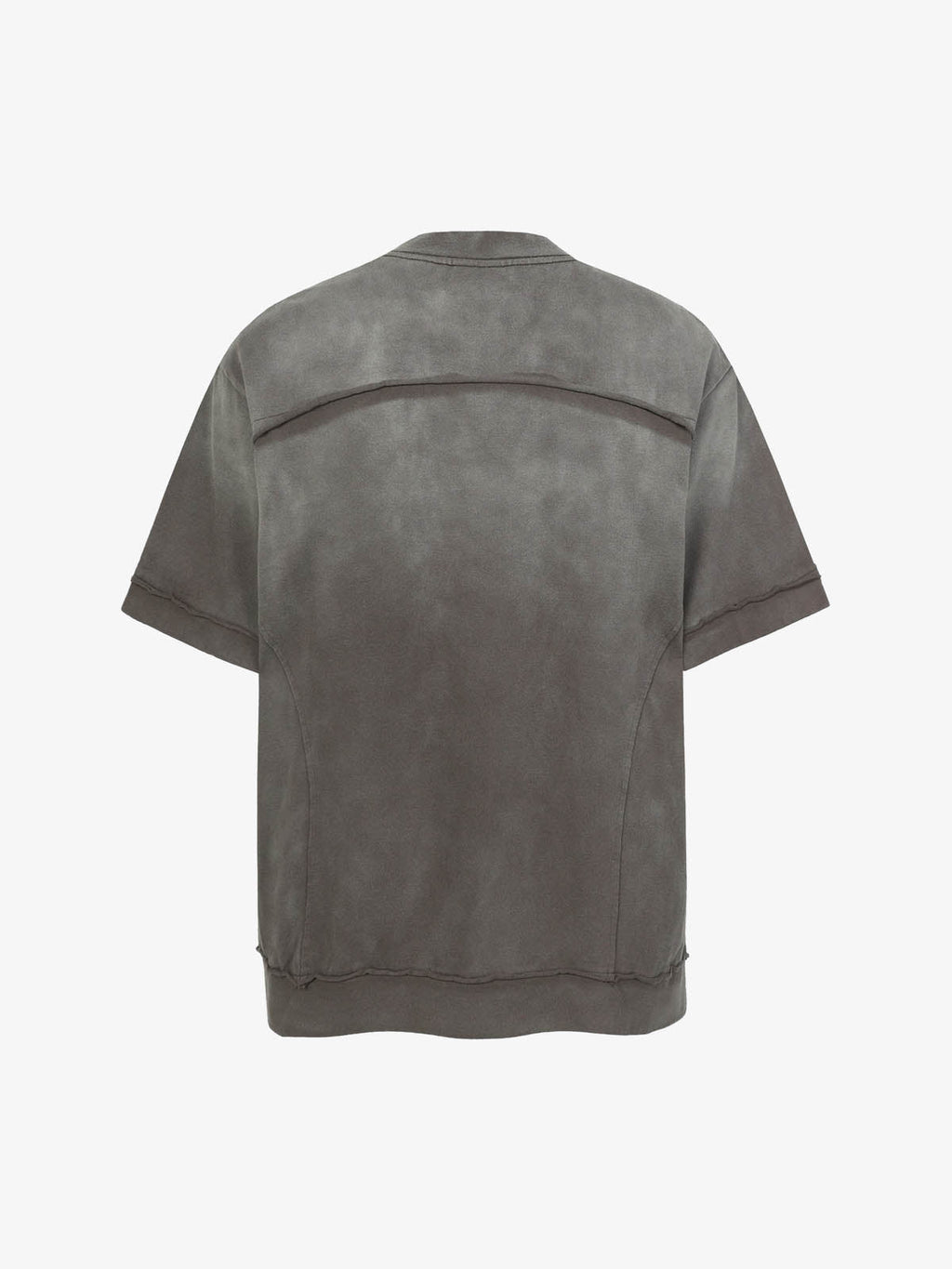 Spray Washed Raw Edge Raglan Knit T-Shirt