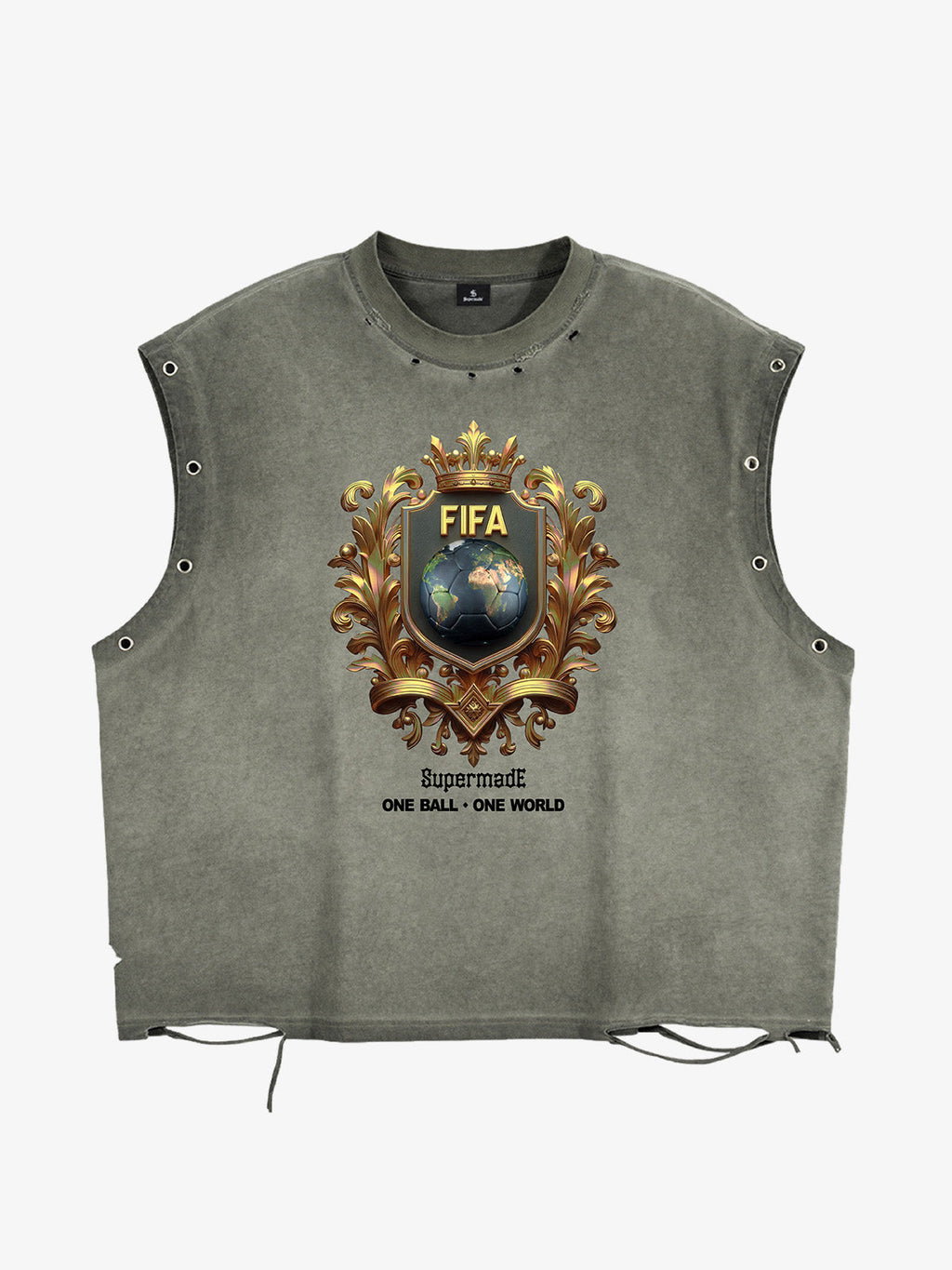 Distressed FIFA Crest Sleeveless T-Shirt