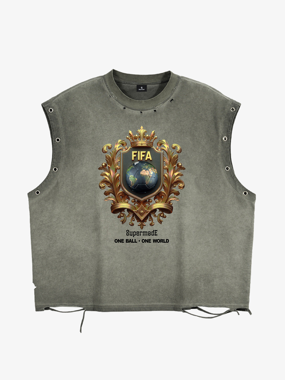 Distressed FIFA Crest Sleeveless T-Shirt