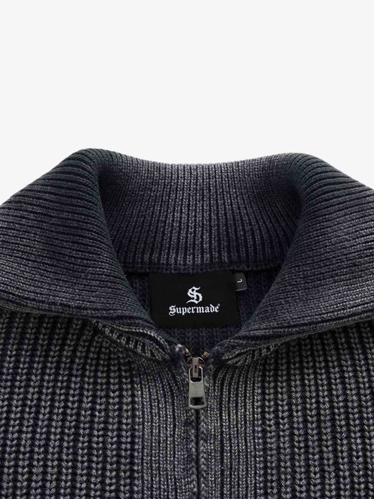 Vintage Chunky Zip Up Knit Jacket