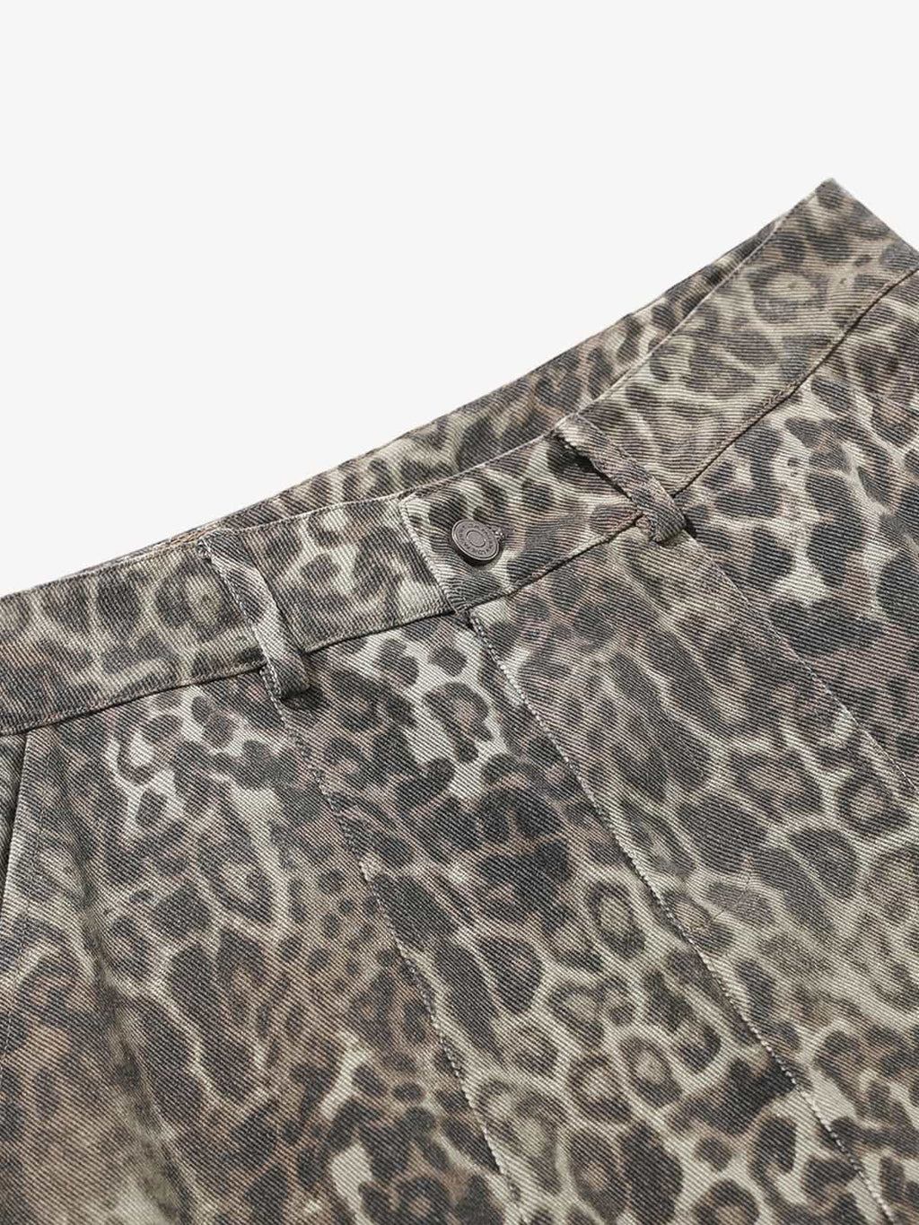 Vintage Leopard Print Cargo Barrel Pants