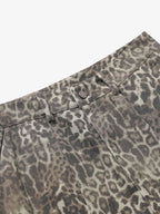 Vintage Leopard Print Cargo Barrel Pants