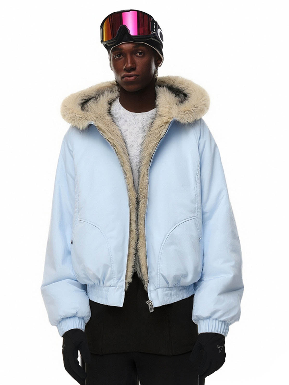 Street Faux Fur Collar Hooded Windproof Padded Jacket
