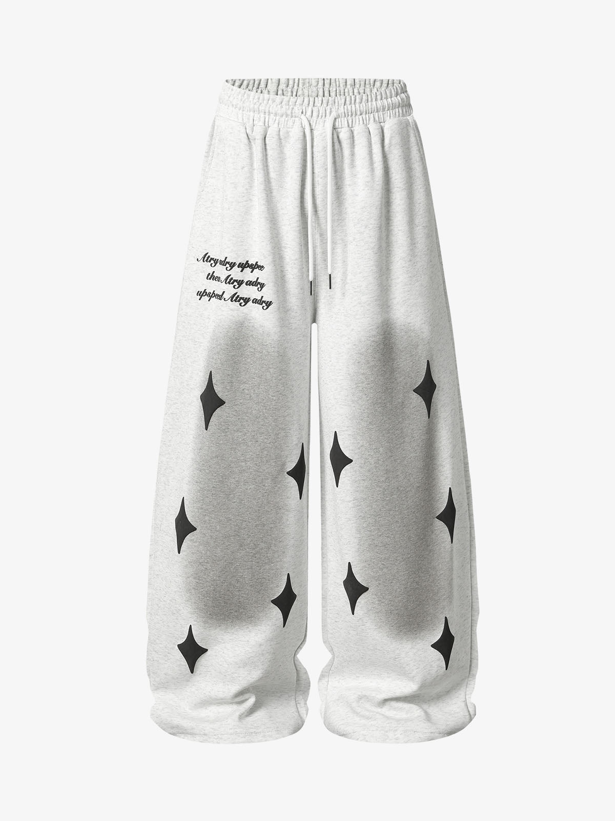 Spray Paint Star Print Distressed Sweatpants