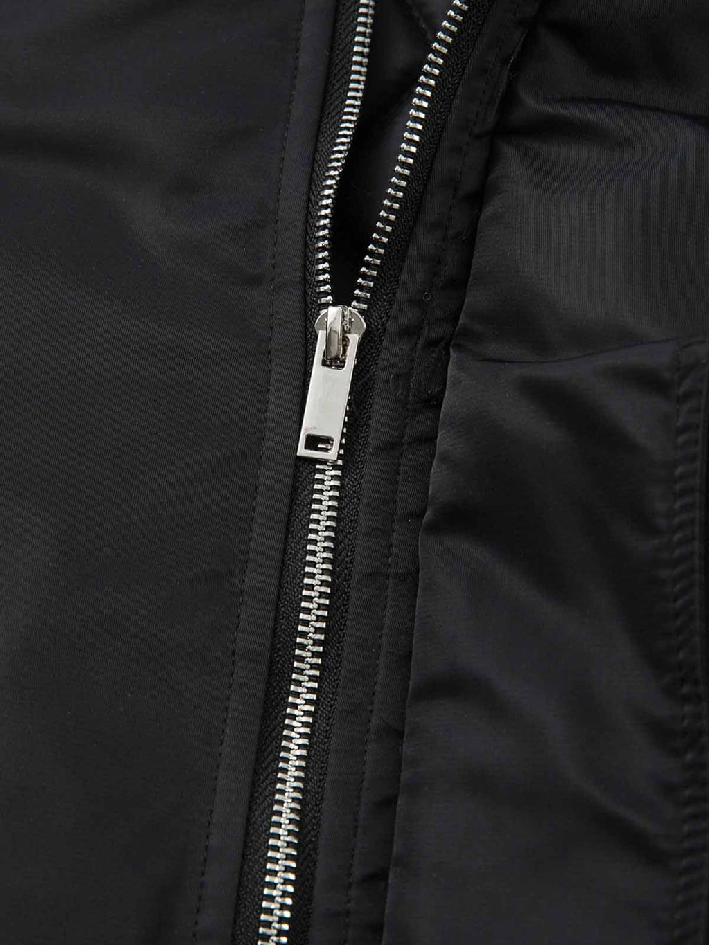 Detachable Faux Fur Collar Ruched Sleeve Bomber Jacket