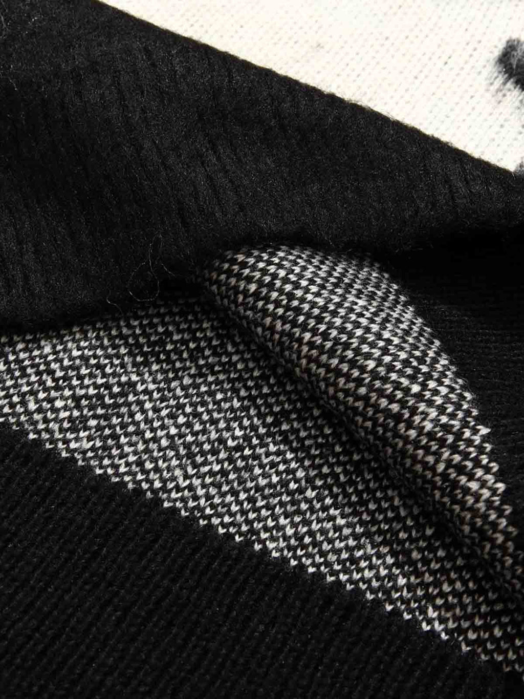 Retro Brushed Abstract Zebra-Style Pattern Sweater
