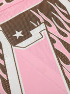 Retro Graphic Flame Number Print Long-Sleeve Jersey T-Shirt