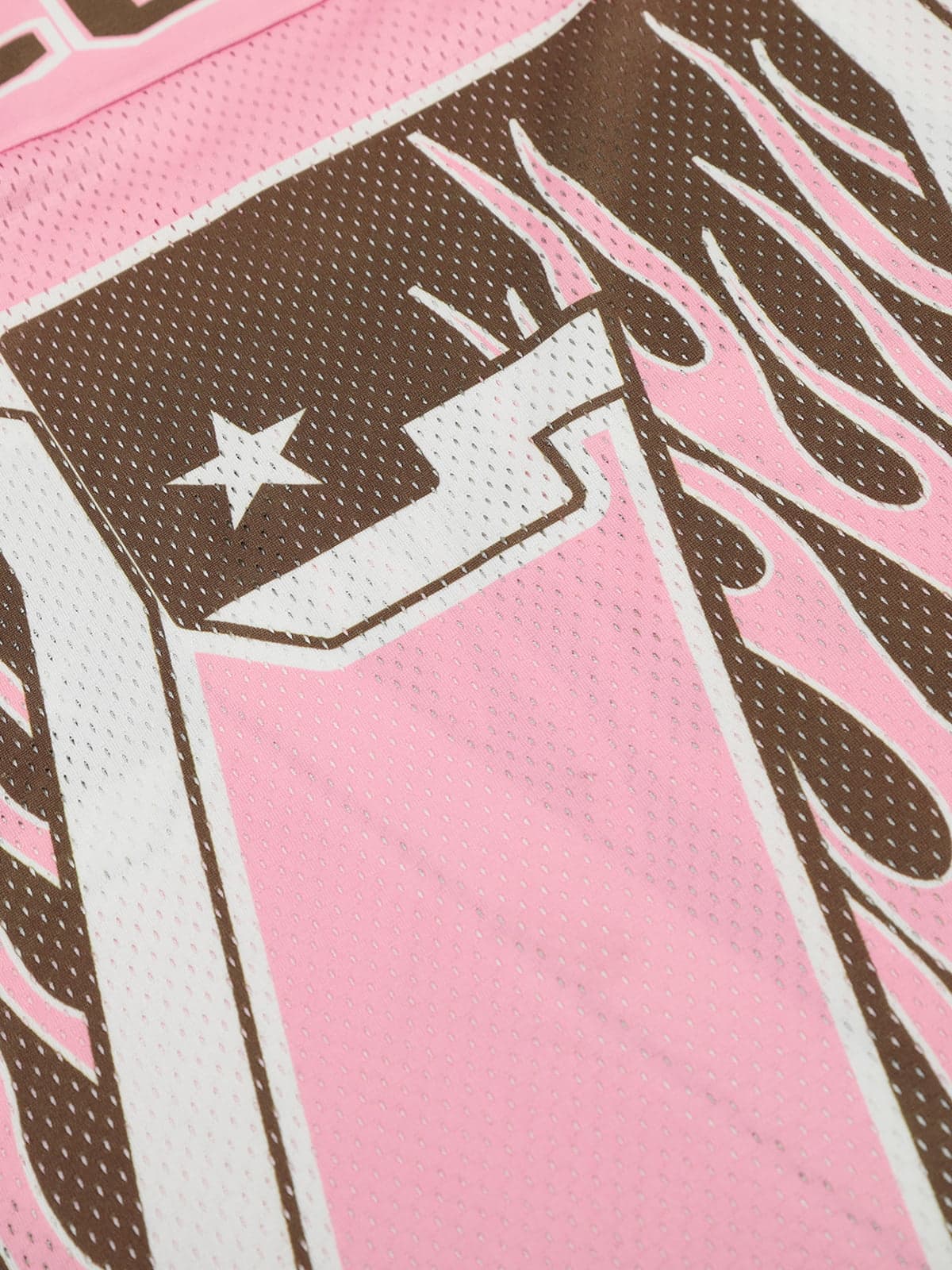Retro Graphic Flame Number Print Long-Sleeve Jersey T-Shirt