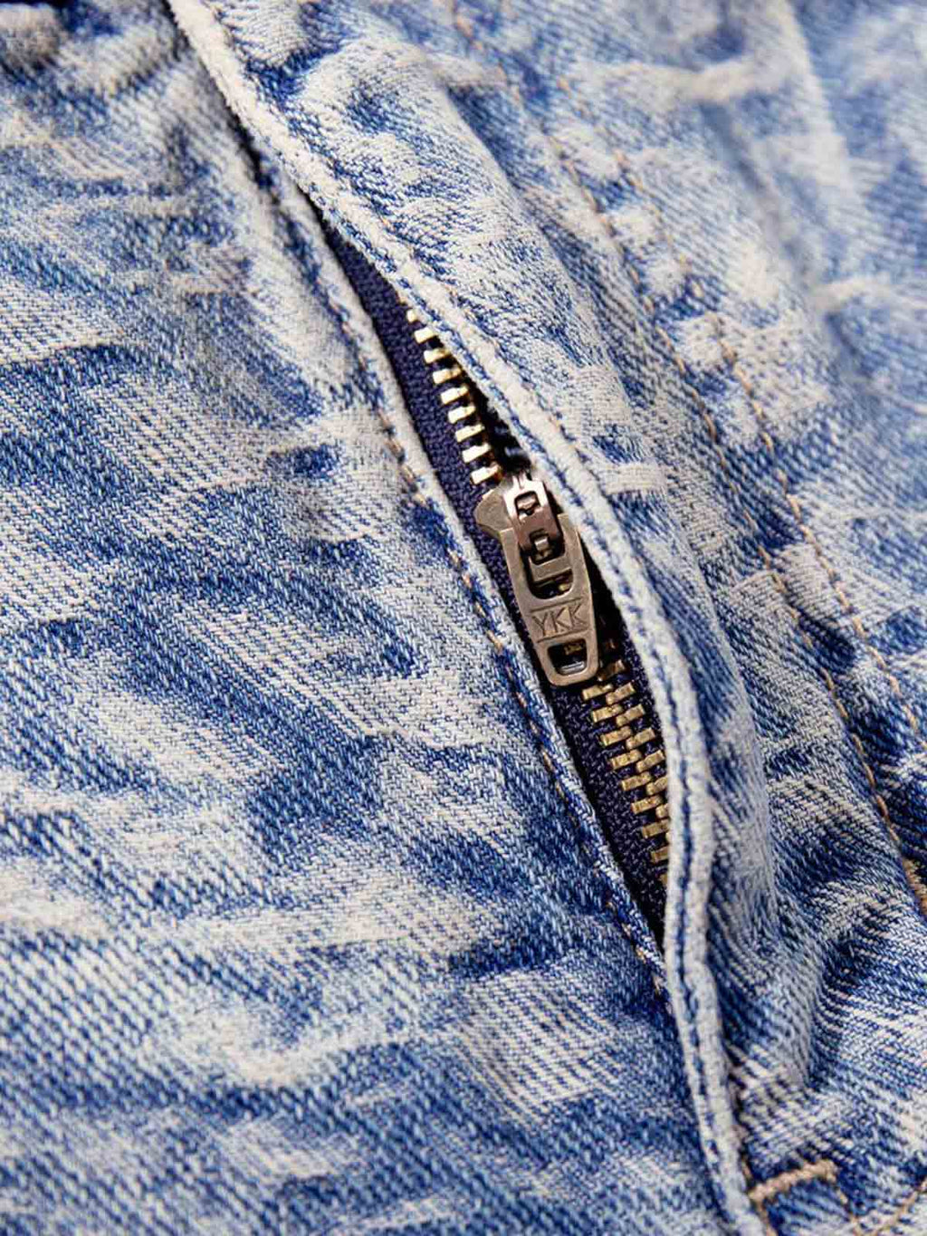 Cloud Texture Jacquard Effect Wide-Leg Jeans