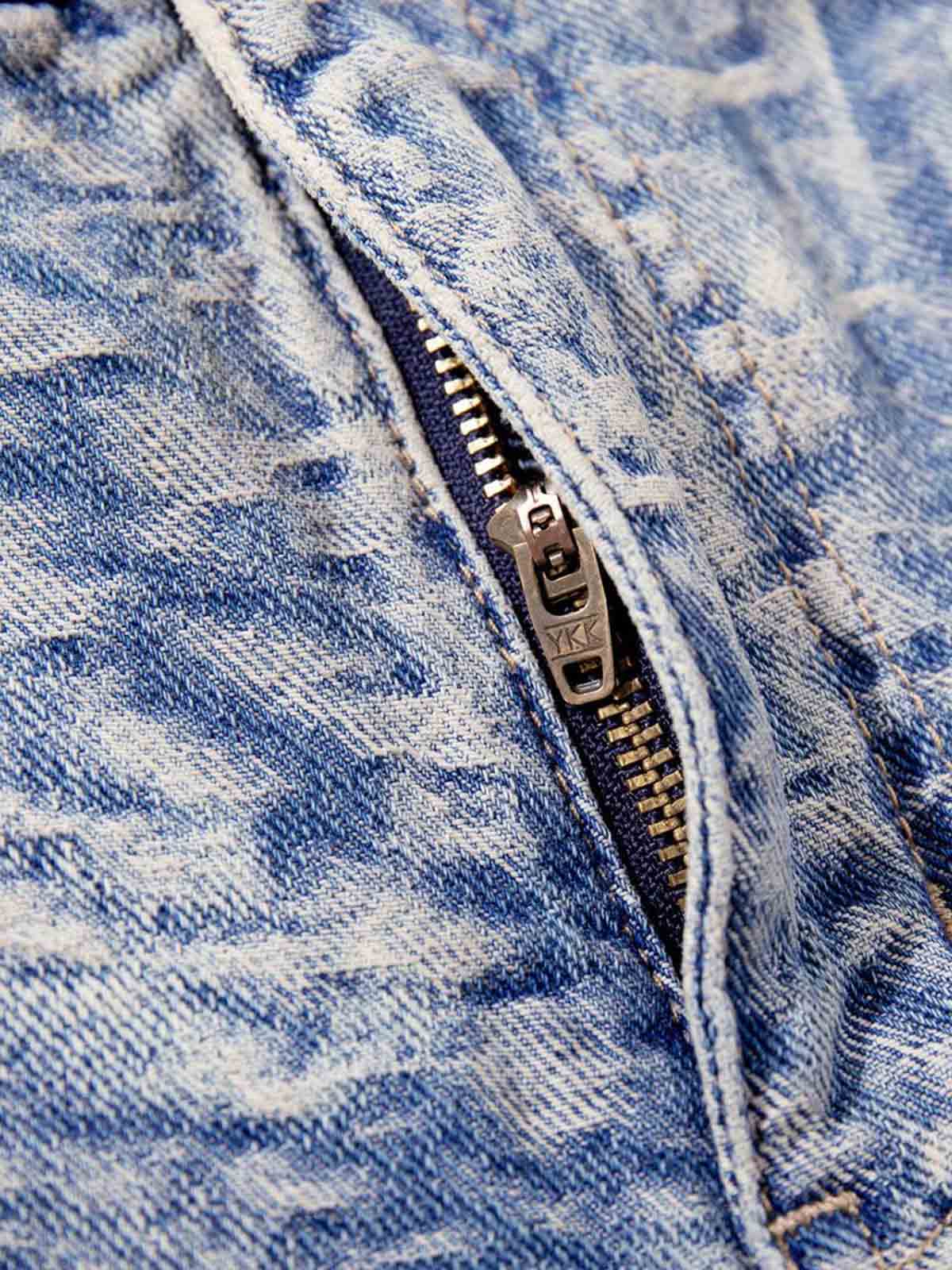 Cloud Texture Jacquard Effect Wide-Leg Jeans