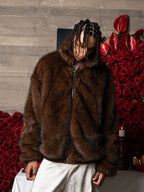 precipice Embroidered Fur Jacket - 2486
