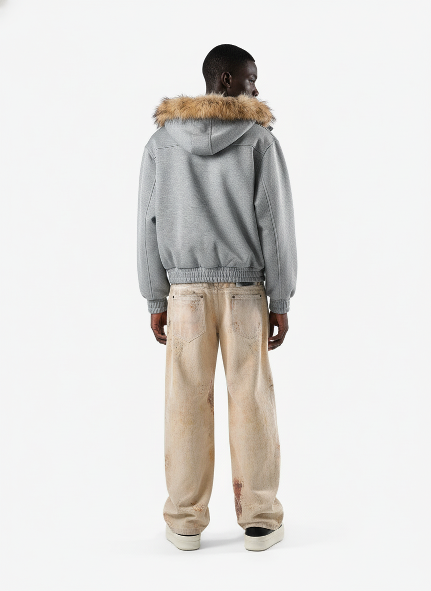 Vintage High Street Mud-Dyed Distressed Baggy Jeans
