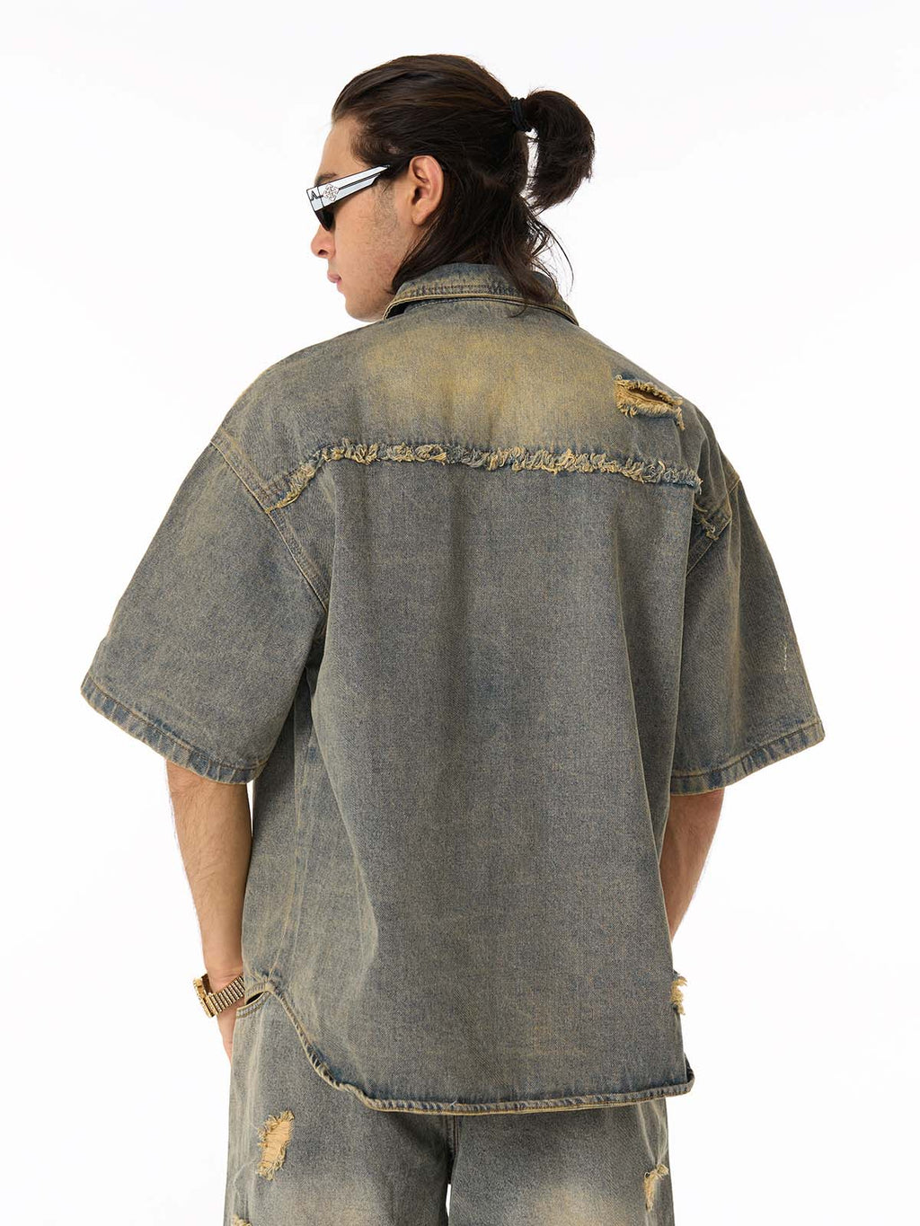 Denim Distressed Ripped Suit - 2460