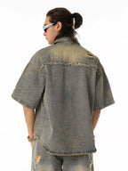 Denim Distressed Ripped Suit - 2460