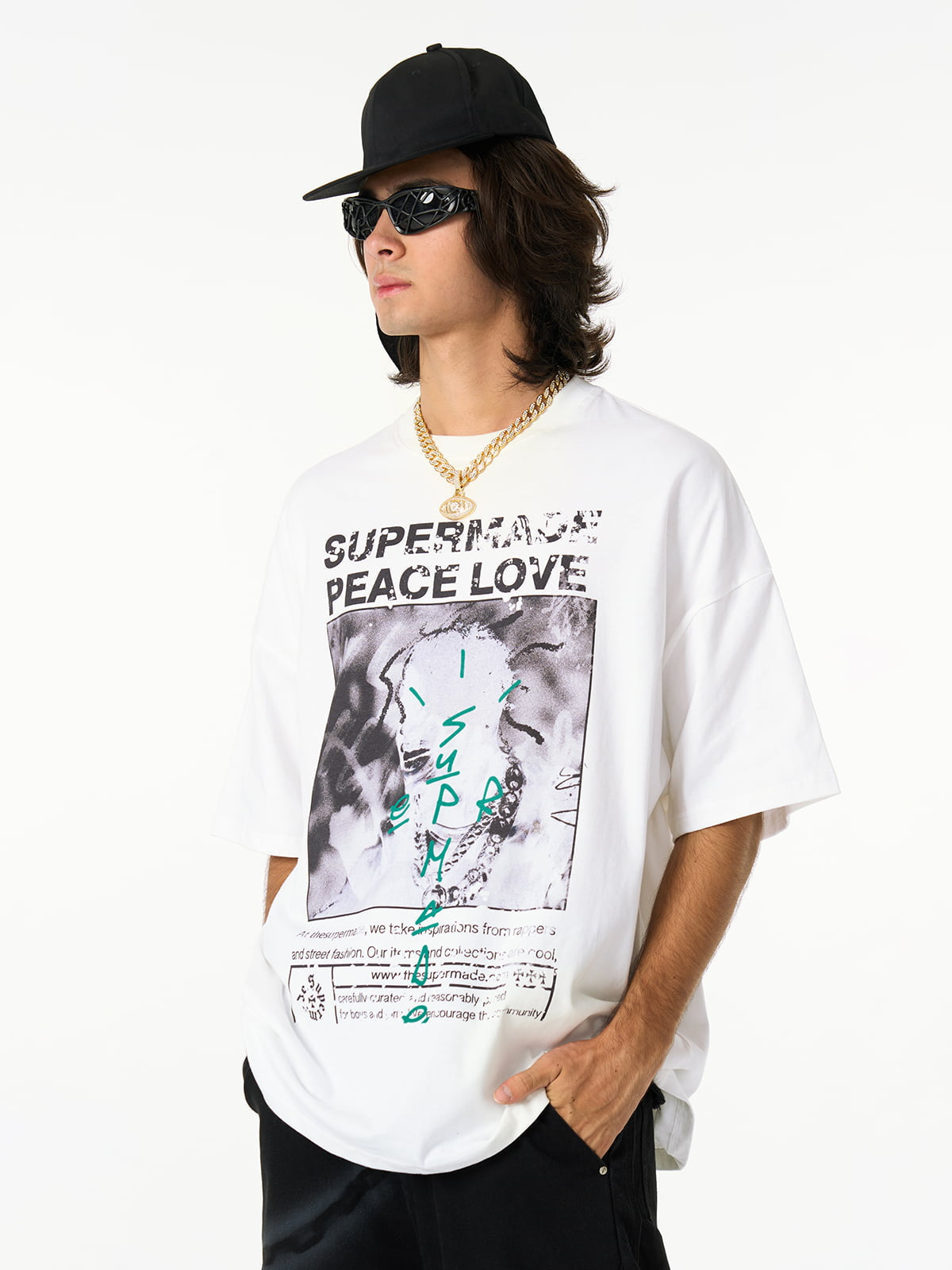 Theprecipice Gangsta Rapper Oversize Graphic T-shirt  - 1990