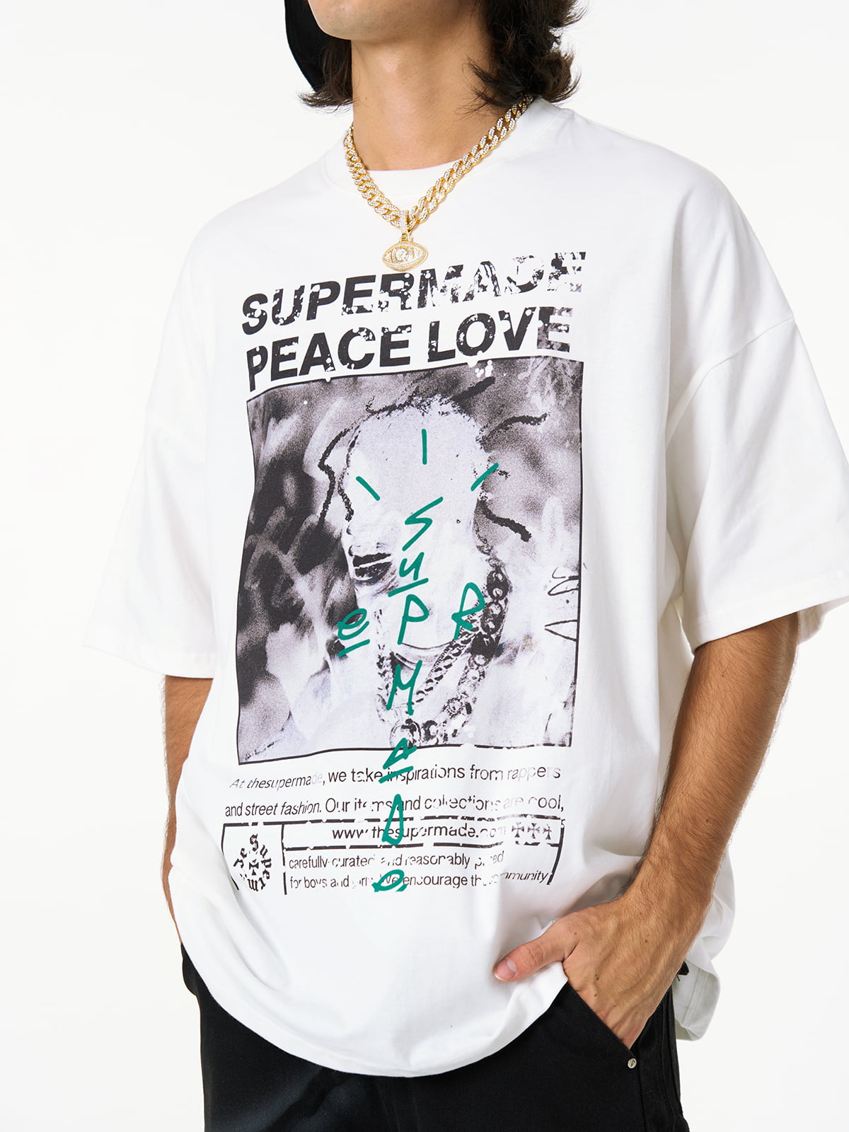 Theprecipice Gangsta Rapper Oversize Graphic T-shirt  - 1990