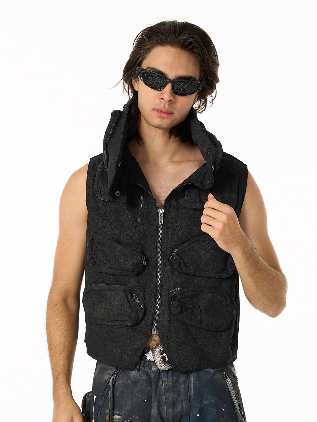 Heavy-Duty Multi-Pocket Multi-Zipper Vest
