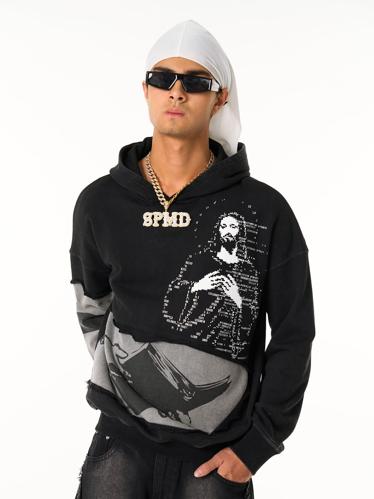 Distressed Electronic Exorcist Print Hoodie