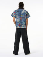 Washed Distressed Multi-Pocket Cargo Jeans