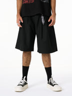 Pleated Design Pendant Decoration Baggy Shorts - 2482