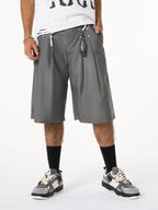 Pleated Design Pendant Decoration Baggy Shorts - 2482