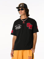 Retro Motorcycle Style Heavy Patch Embroidered T-shirt