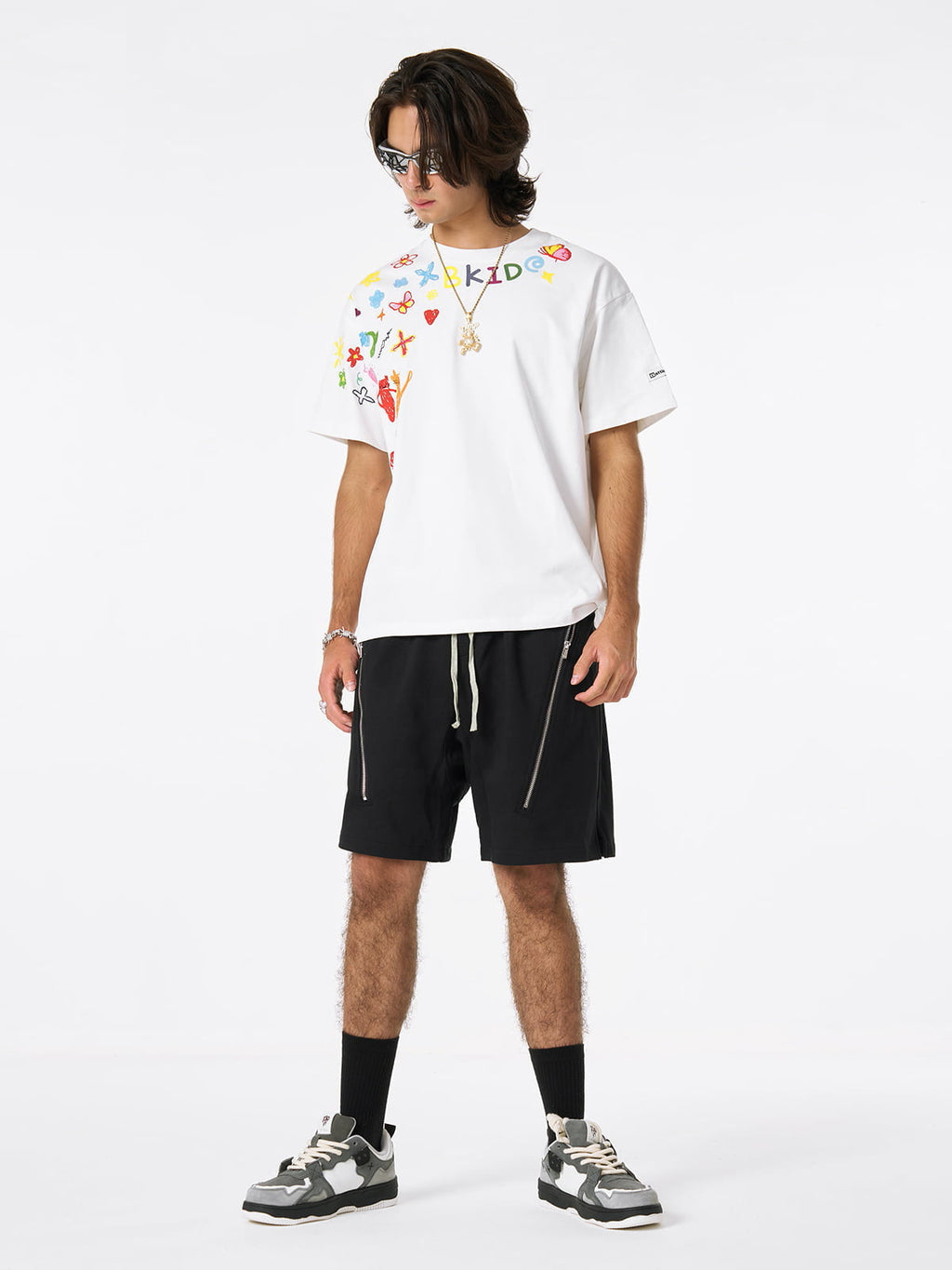 Retro Graffiti Hand-Painted T-Shirt