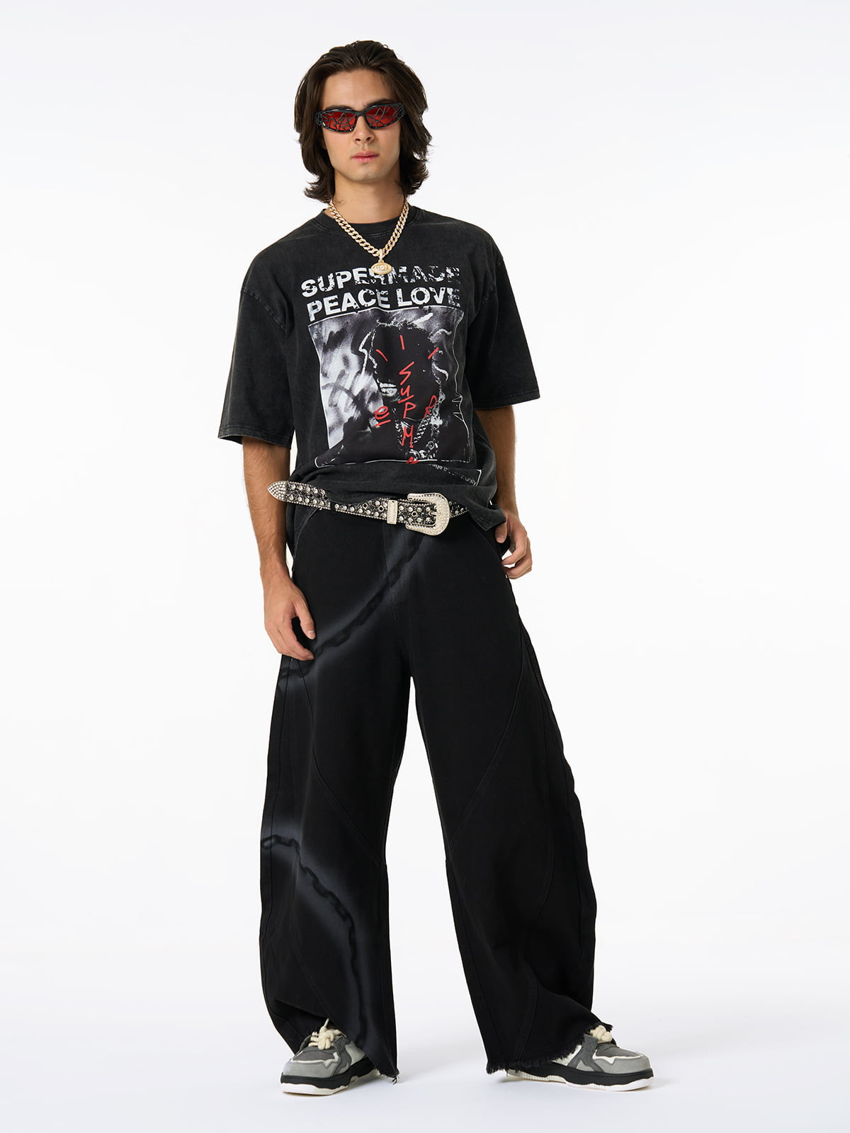 Theprecipice Gangsta Rapper Oversize Graphic T-shirt  - 1990