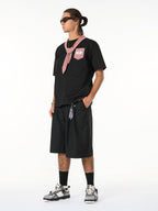 Street Plaid Tie Short Sleeve T-Shirt