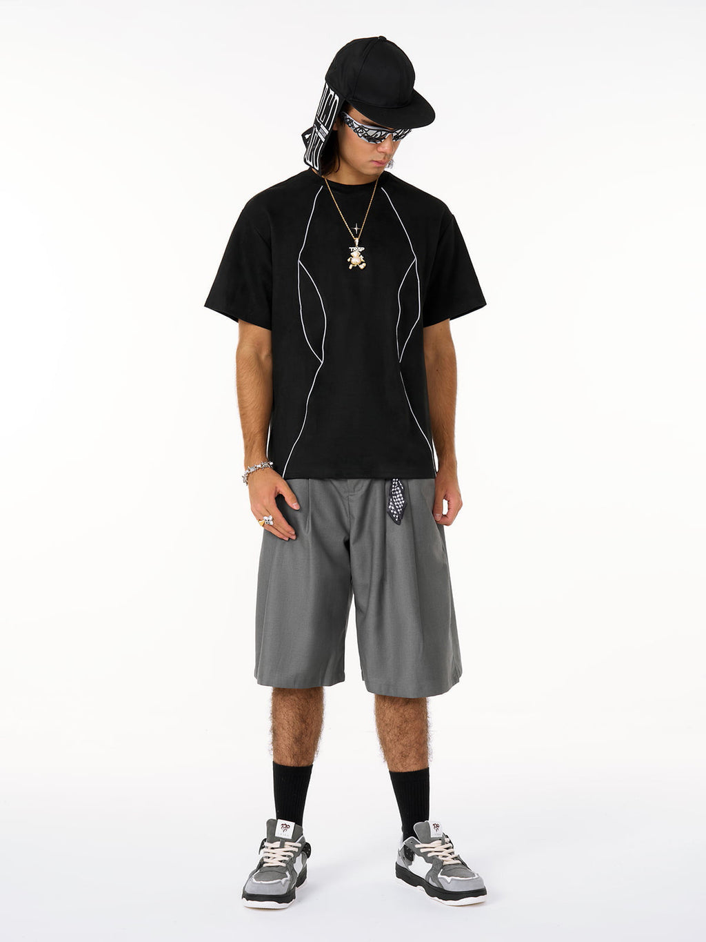 Functional Deconstructed Split Short-Sleeved T-Shirt - 2437