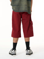 Denim Welt-Embellished Cargo Jorts - 2408