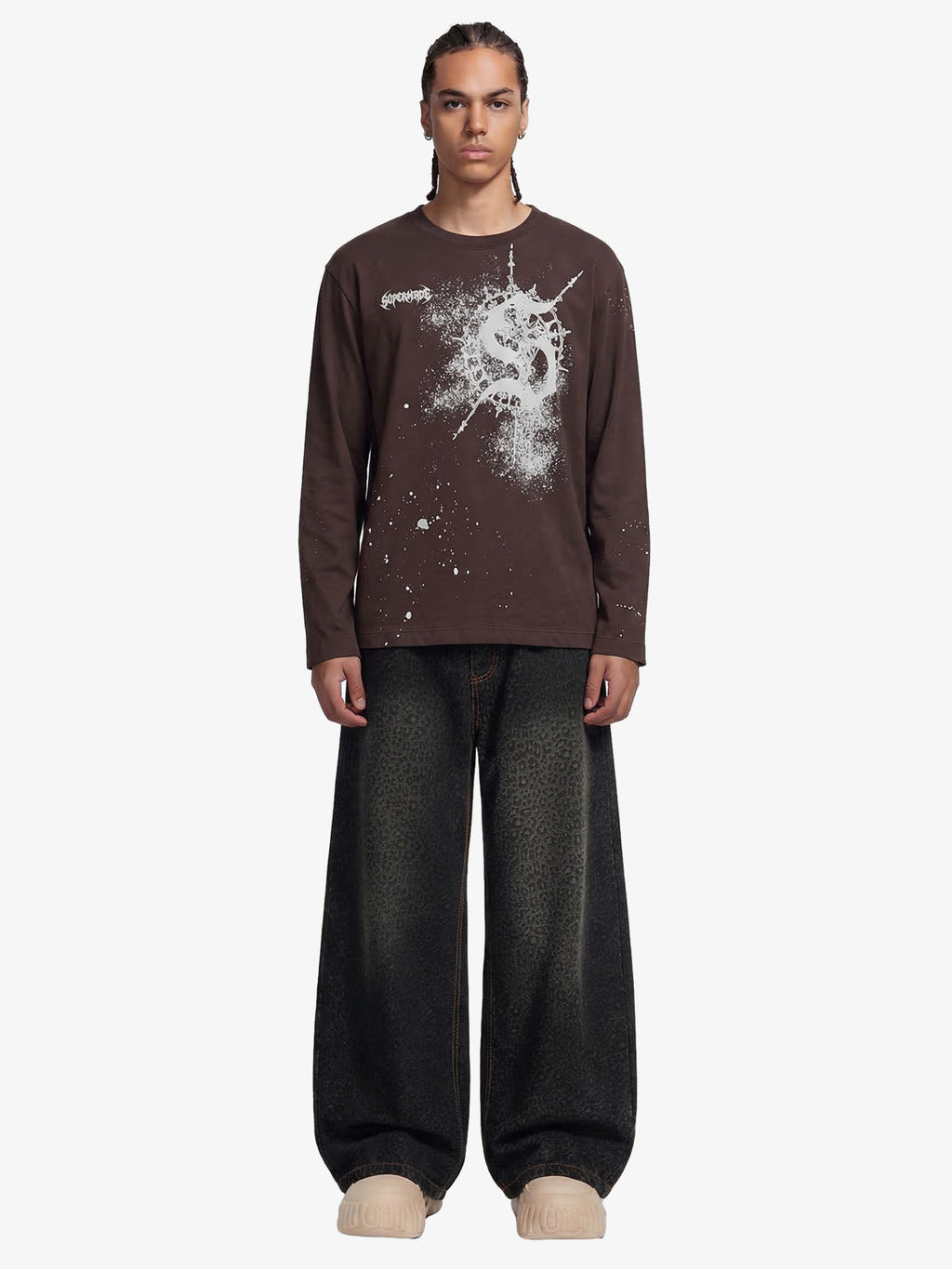Denim Street Leopard Print Barrel Jeans - 2458