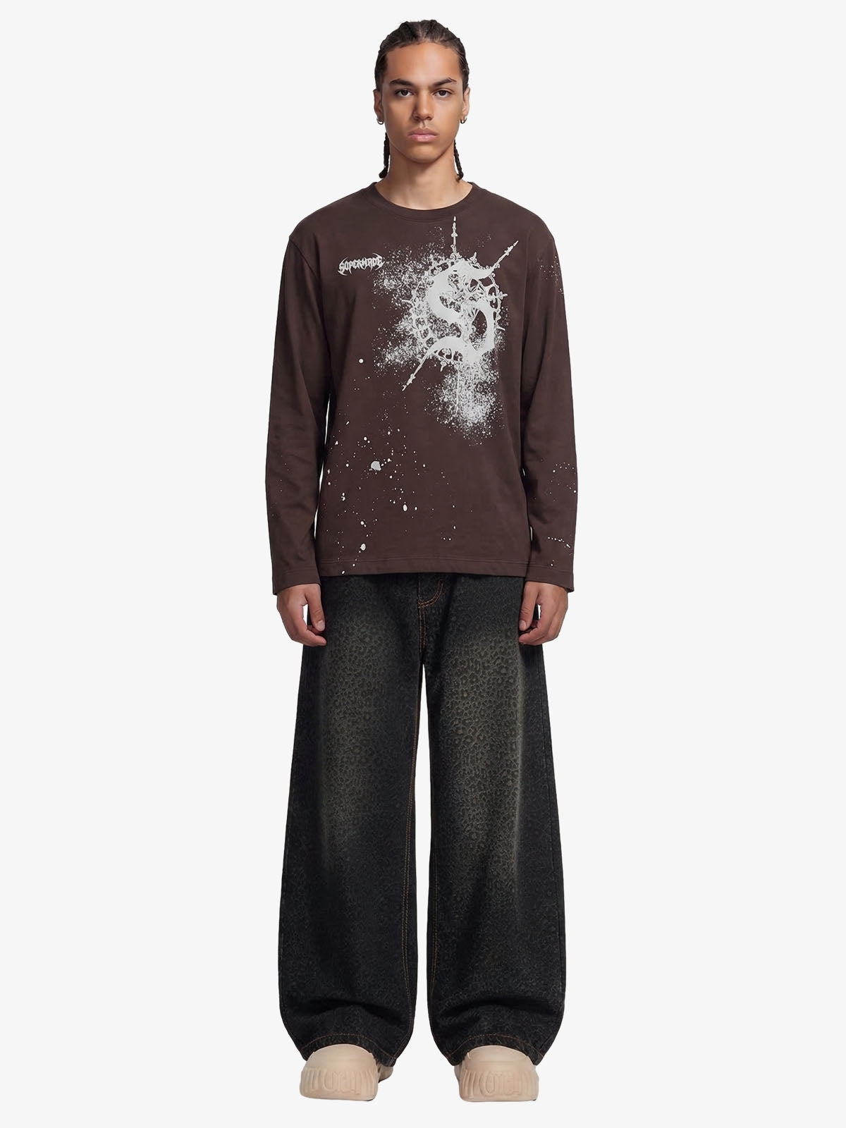 Denim Street Leopard Print Barrel Jeans - 2458