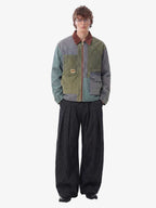 Vintage Pinstripe Pleated Wide-Leg Barrel Pants