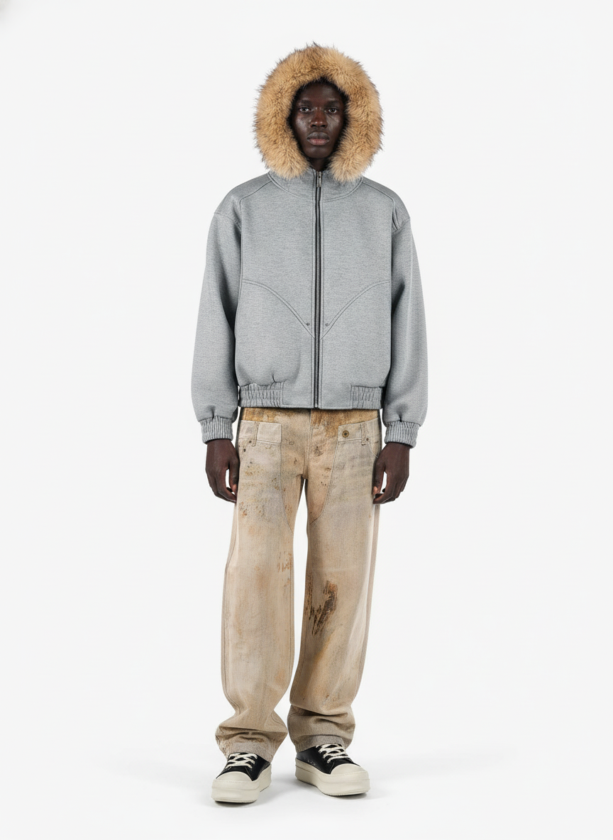 Vintage High Street Mud-Dyed Distressed Baggy Jeans