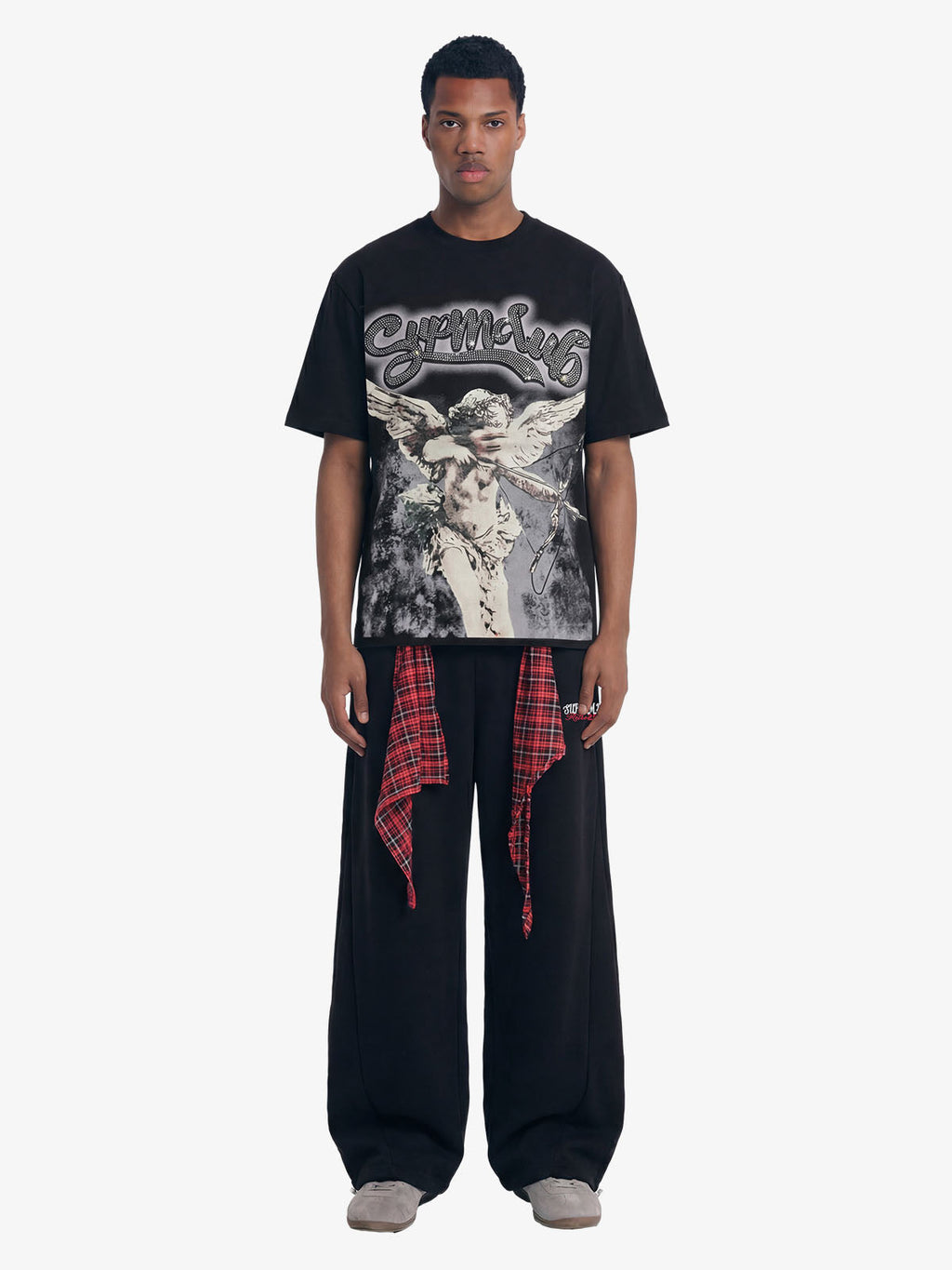 Retro Cupid Rhinestone Graphic T-Shirt