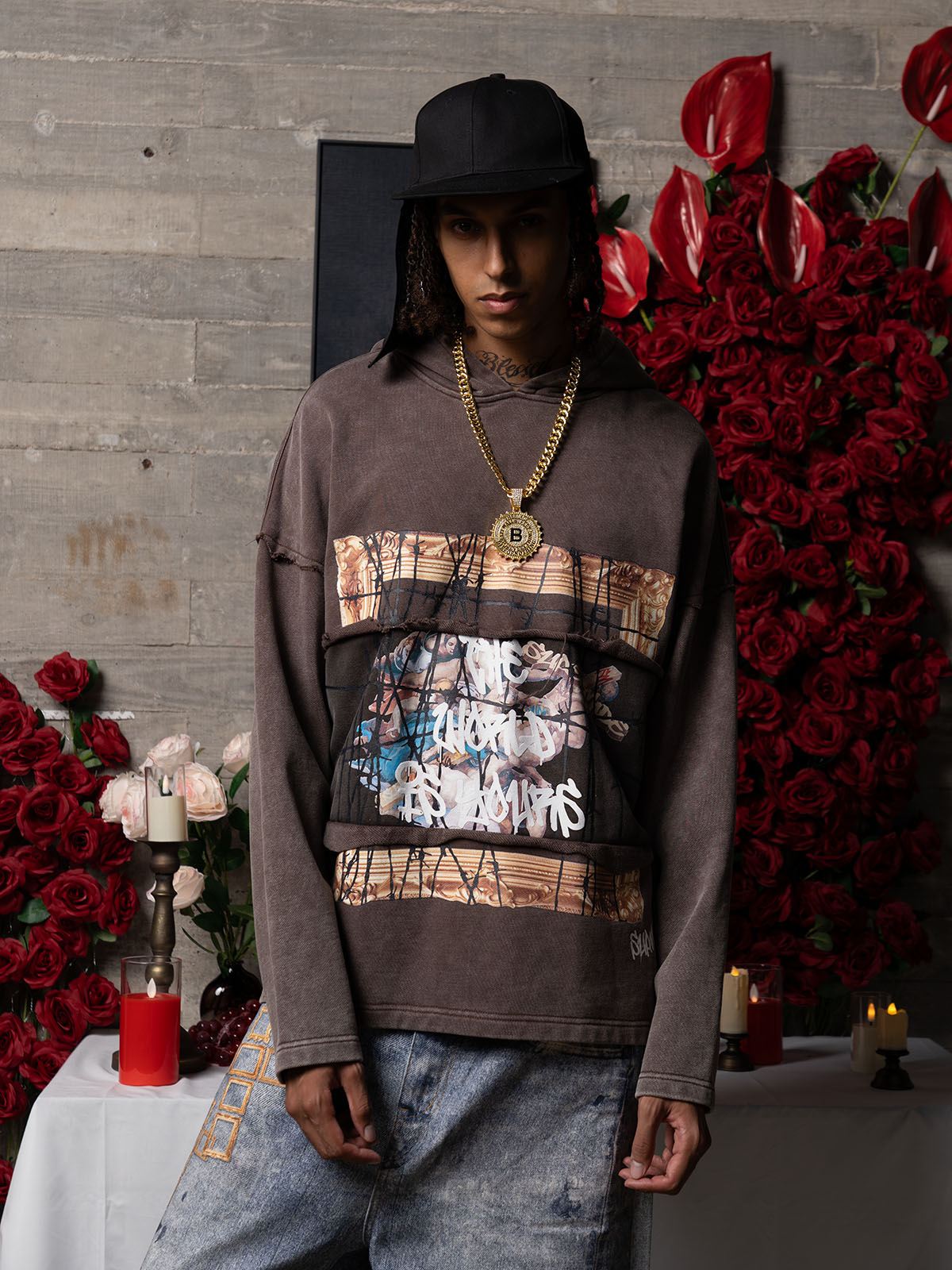 Distressed Thorn Destruction Painting Hoodie