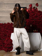 precipice Embroidered Fur Jacket - 2486