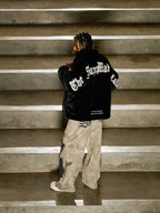Theprecipice Street Letter Embroidered Fleece Jacket - 1838