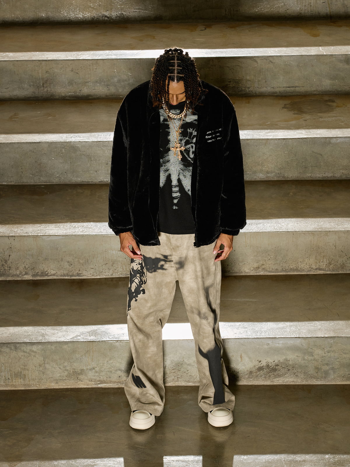 Theprecipice Street Letter Embroidered Fleece Jacket - 1838