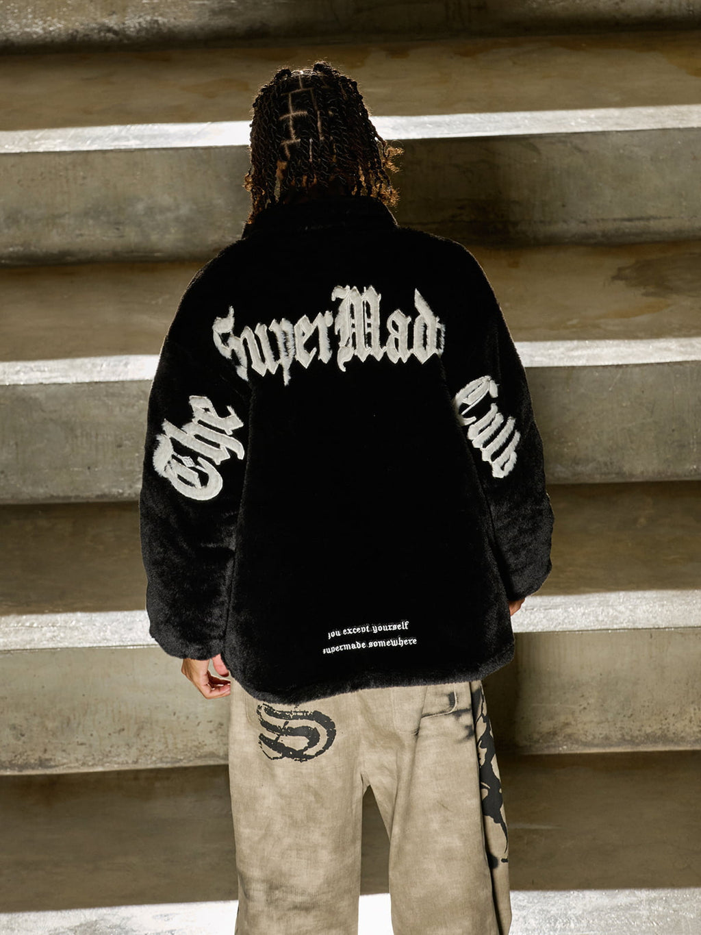 Theprecipice Street Letter Embroidered Fleece Jacket - 1838