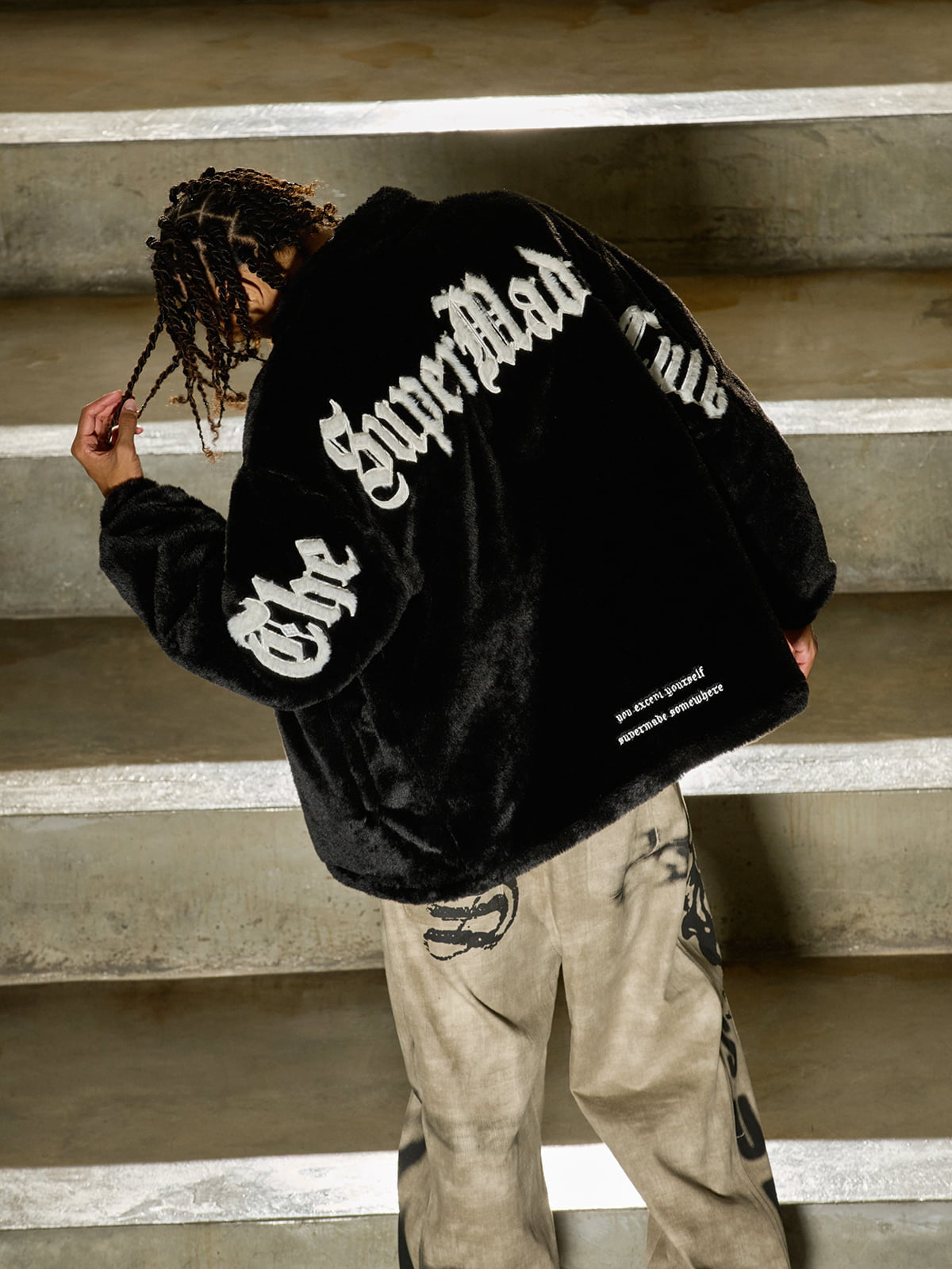 Theprecipice Street Letter Embroidered Fleece Jacket - 1838
