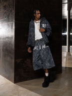 Original Oversized Denim Hoodie And Shorts Set - 2583