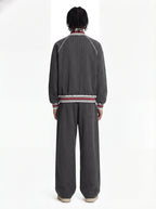 Pinstripe Vertical Embroidery Track Jacket