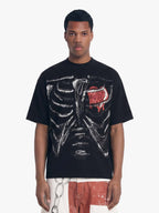 Skeleton & Melted Heart Graphic Waffle Knit T-Shirt