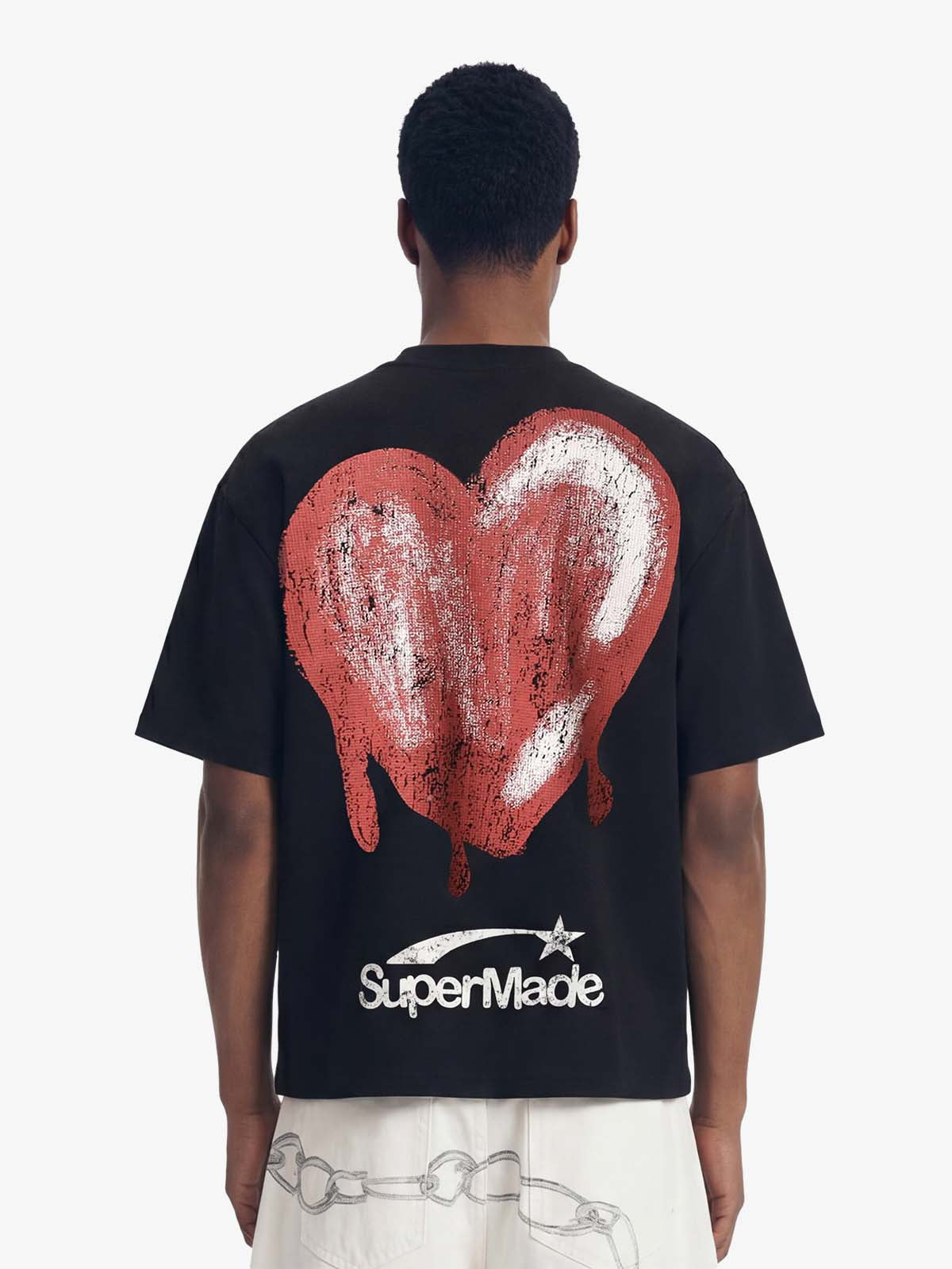 Skeleton & Melted Heart Graphic Waffle Knit T-Shirt